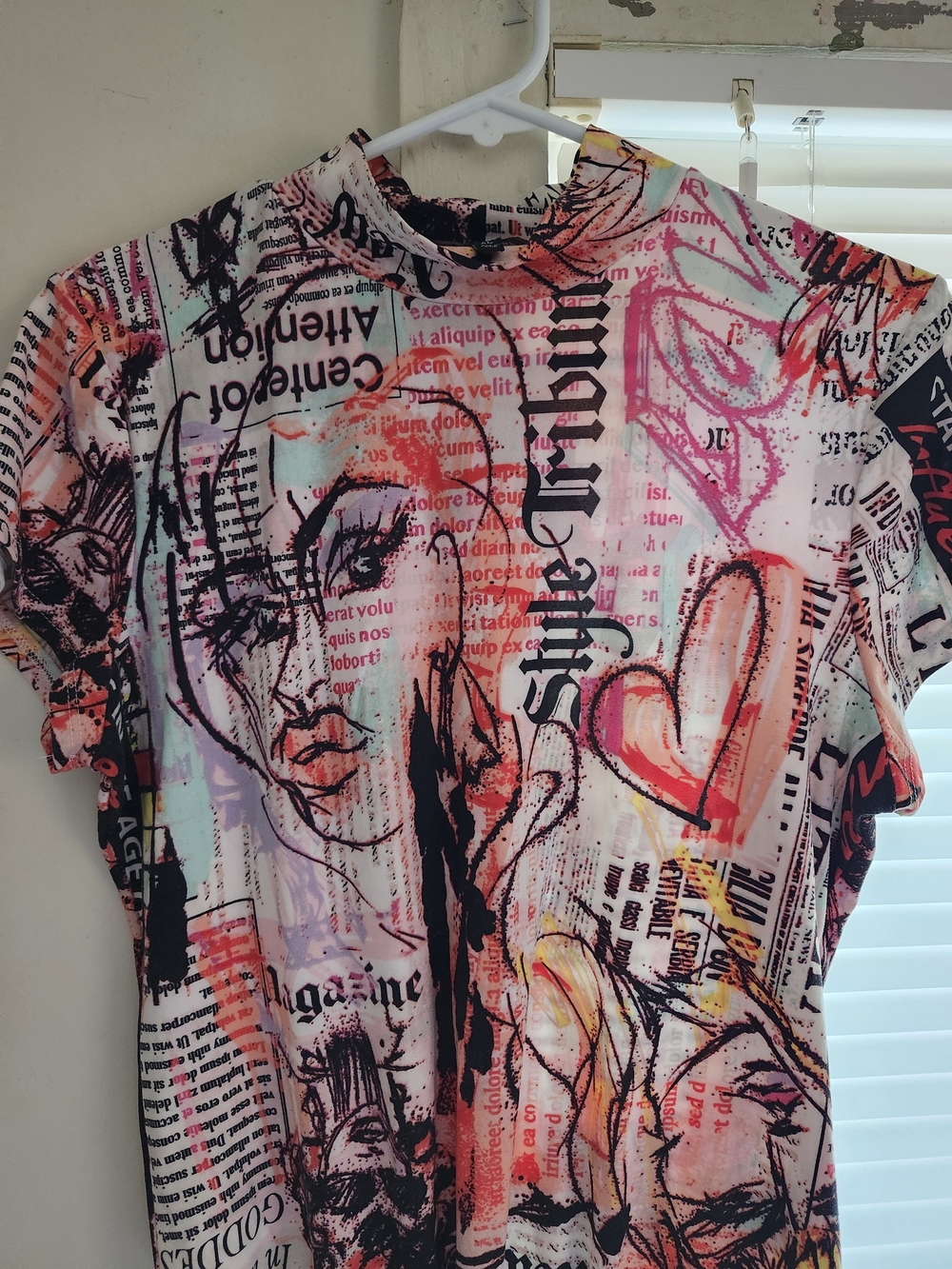 YMI Multicolor Graphic Short Sleeve Bodysuit